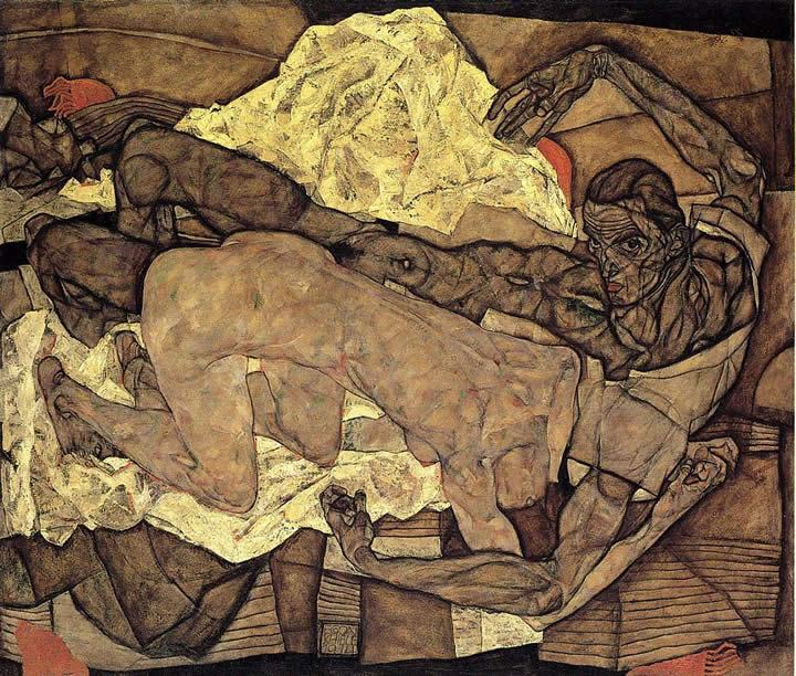 Egon Schiele Lovers Man and Woman